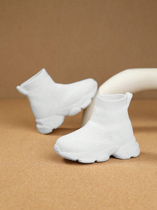 1pair Infant Fashionable White Sport Shoes For Baby Girls