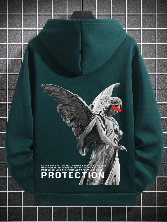 Manfinity EMRG Loose Fit Men's Sculpture Printed Hoodie With Back Design