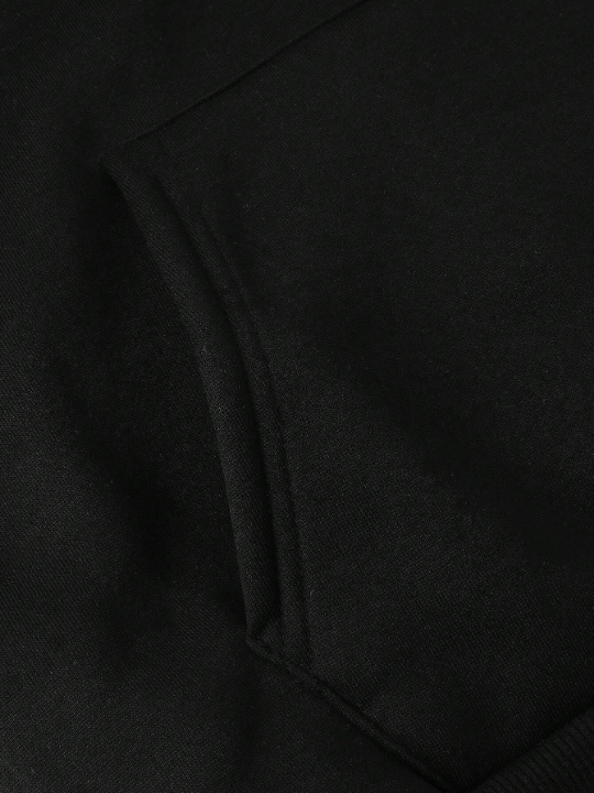 Manfinity Hypemode Men's Thermal Lined Hoodie Sweatshirt With Drawstring & Letter Printing