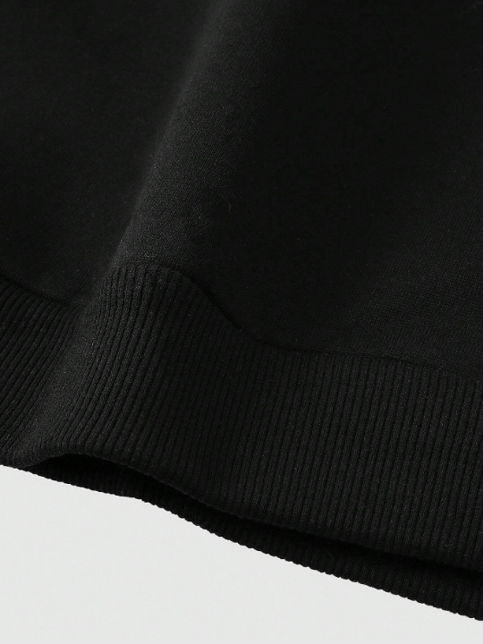 Manfinity Hypemode Men's Thermal Lined Hoodie Sweatshirt With Drawstring & Letter Printing