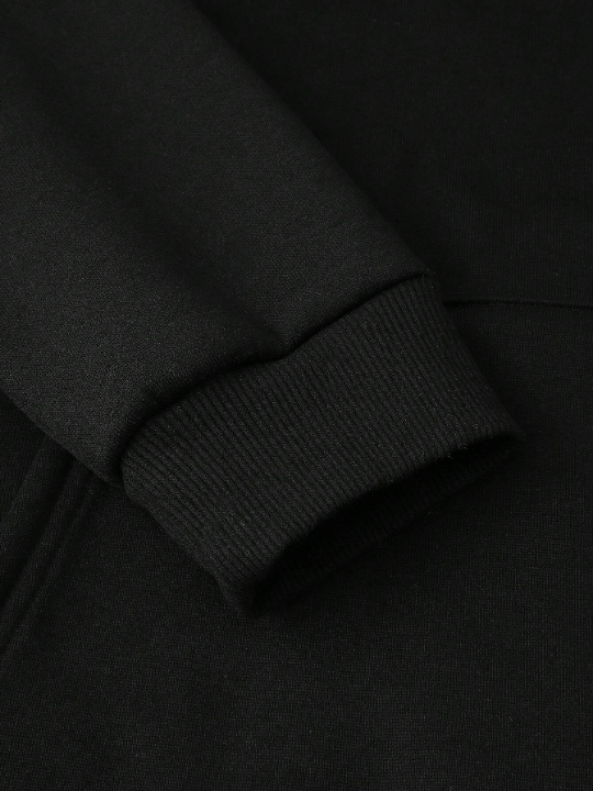 Manfinity Hypemode Men's Thermal Lined Hoodie Sweatshirt With Drawstring & Letter Printing