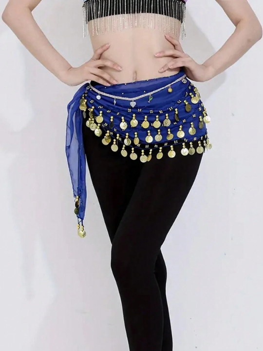 1pc Women's Belly Dance Waist Chain, Dance Costume For Festivals, Chiffon Waistband For Waist Decoration Boho