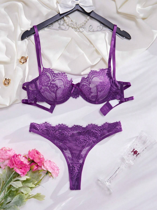 Ladies Underwired Lace Sexy Lingerie Set