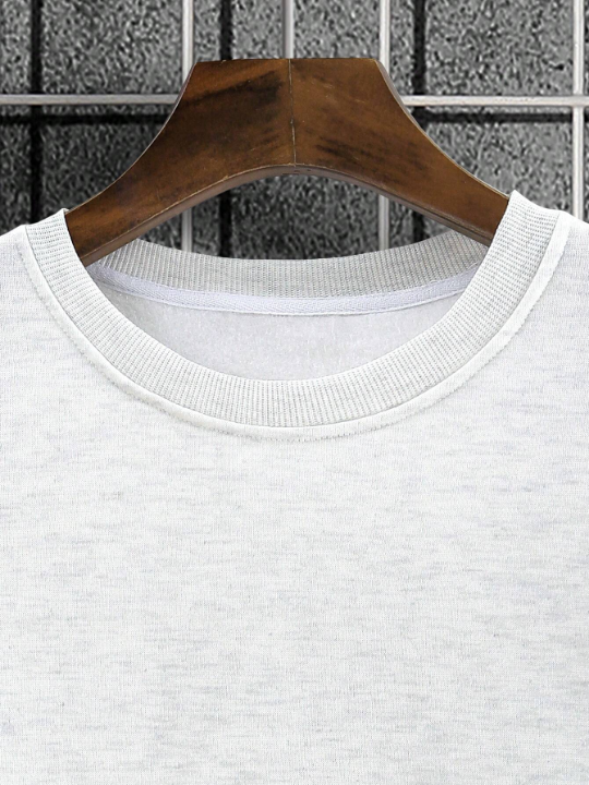 Men's Drop Shoulder Round Neck Casual Sweatshirt