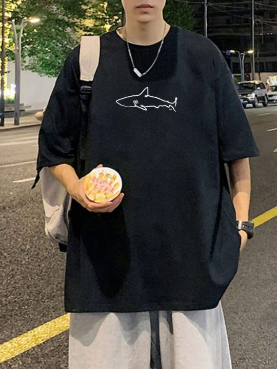 Men'S Shark Print Short Sleeve T-Shirt