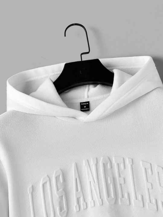 Manfinity Homme Men's Letter Print Hooded Casual Sweatshirt