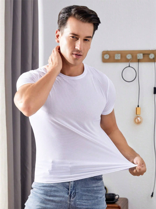 Loose Fit Short Sleeve Sports Top For Men, Gym, Football, Basketball, Training, Running Gym Clothes Men Basic T Shirt