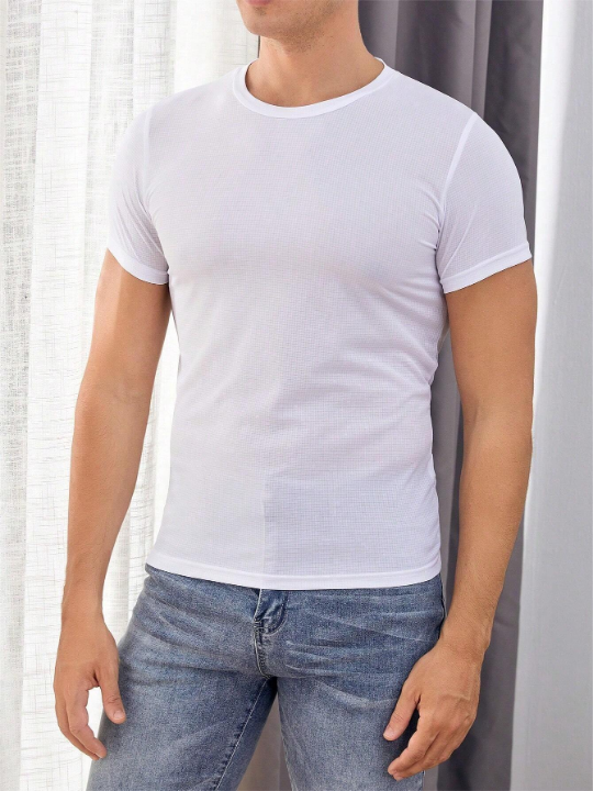 Loose Fit Short Sleeve Sports Top For Men, Gym, Football, Basketball, Training, Running Gym Clothes Men Basic T Shirt