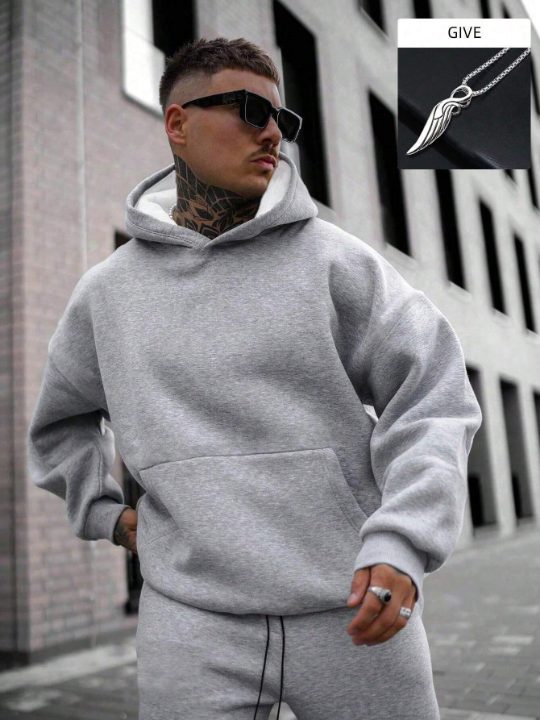 Men's Solid Color Hoodie, Versatile And Easy To Match