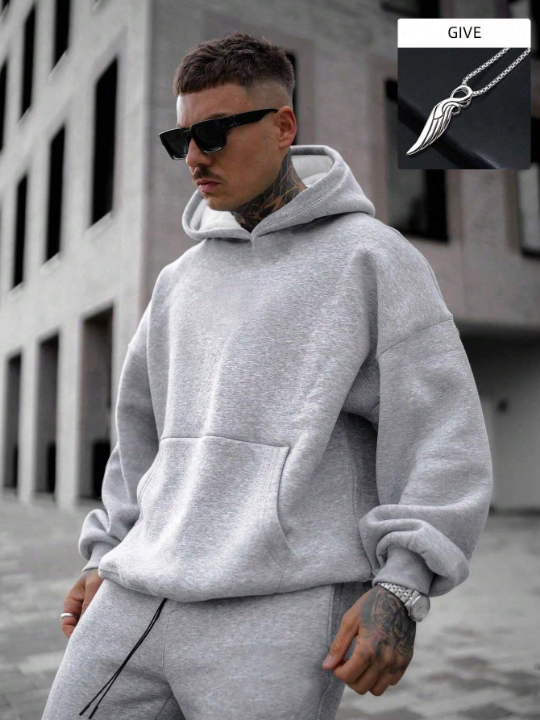 Men's Solid Color Hoodie, Versatile And Easy To Match
