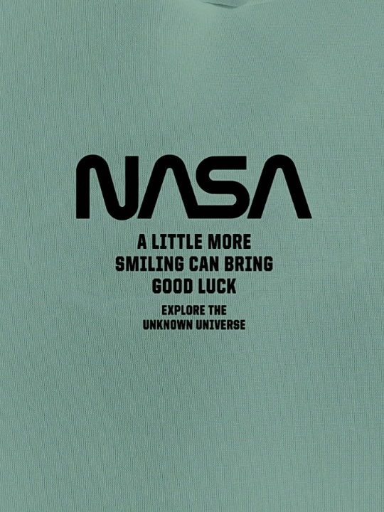 Cottnline Men's English Letter Print Drawstring Hoodie