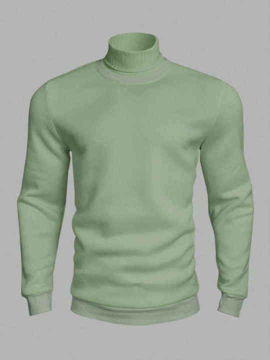 Manfinity Homme Men's Solid Color High Collar Sweatshirt