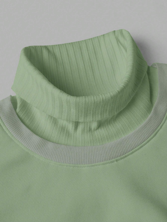 Manfinity Homme Men's Solid Color High Collar Sweatshirt