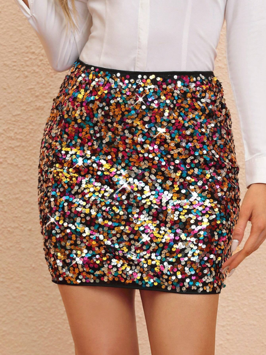 Clasi Slim Fit Glitter Skirt