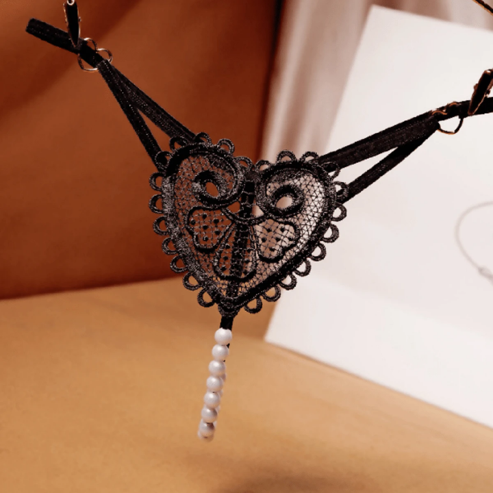 Sexy Heart Embroidery Pearl Massage New Arrival Women's Thong Underwear