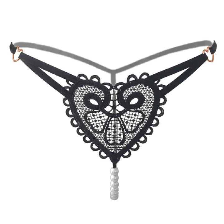 Sexy Heart Embroidery Pearl Massage New Arrival Women's Thong Underwear