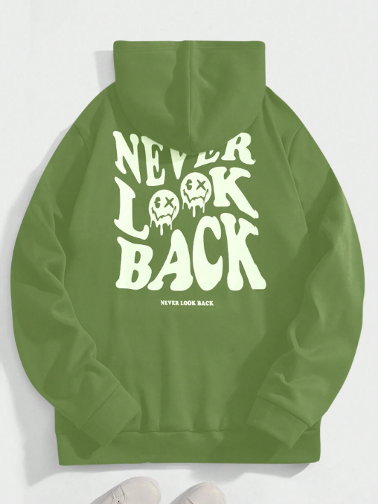 Manfinity Hypemode Men's Hooded Knitted Sweatshirt With Slogan Print