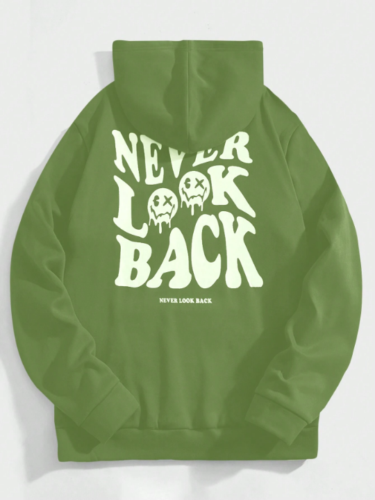 Manfinity Hypemode Men's Hooded Knitted Sweatshirt With Slogan Print