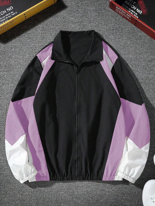 Manfinity Hypemode Men's Color Blocking Long Sleeve Jacket