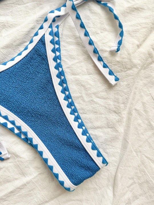 2024 New Halter Strap Two Piece Bikini Set, Sexy Women's Swimwear