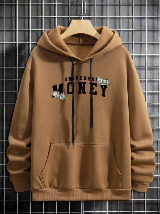 Manfinity Men'S Letter, Skull, And Hand Printed Hoodie