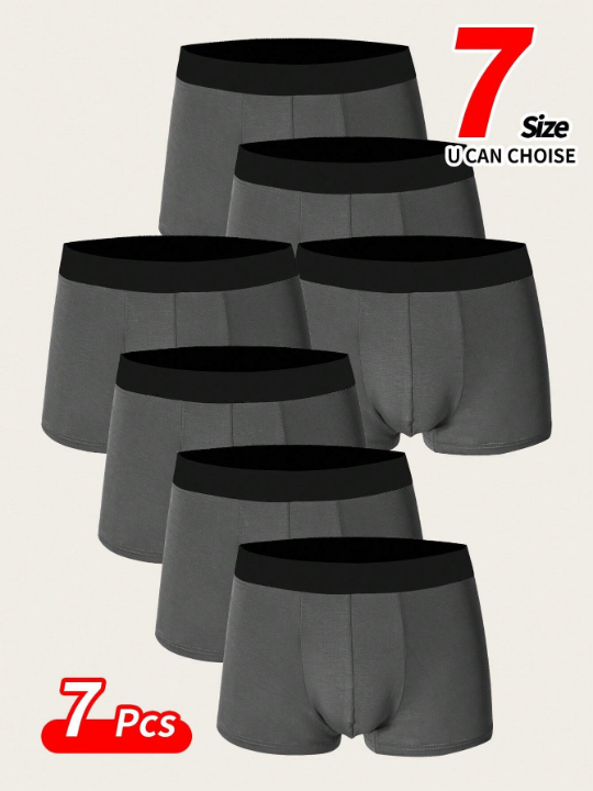 Men's Underwear Boxer Briefs Soft & Breathable Comfortable Underwear Natural Feelings Trunks ,Pack Of 7