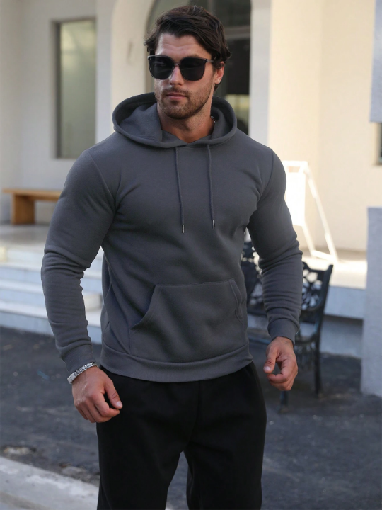 Men's Drawstring Hooded Pullover Sweatshirt