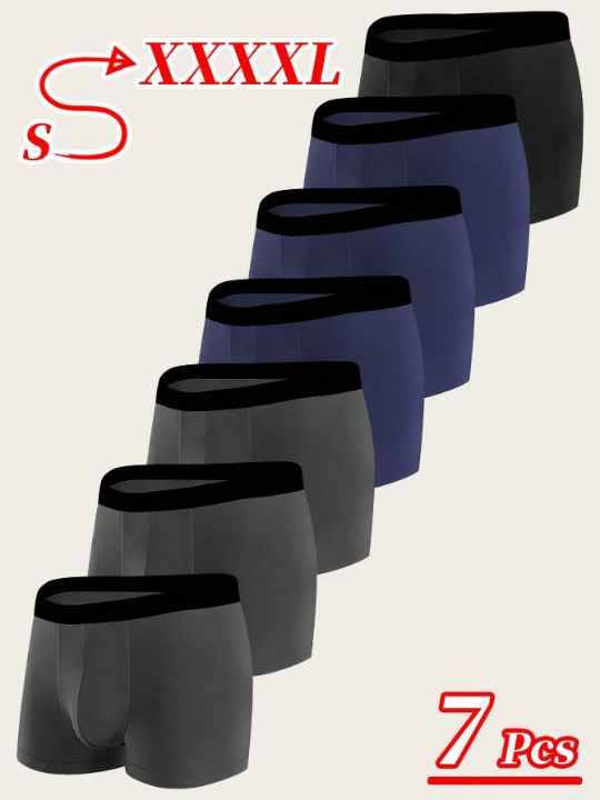 Men's Underwear Boxer Briefs Soft Comfortable Underwear Trunks ,Pack Of 7