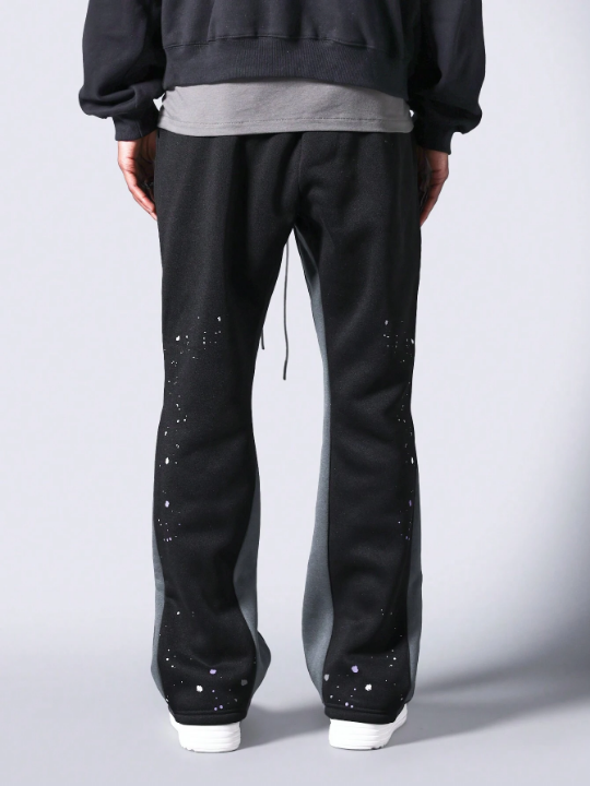 SUMWON Flare Fit Jogger With Paint Print