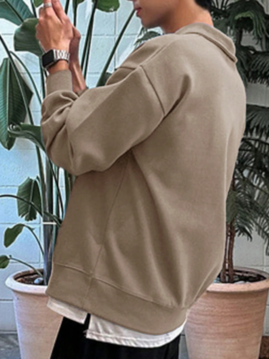 DAZY Men's Drop Shoulder Sweatshirt With Letter Embroidery