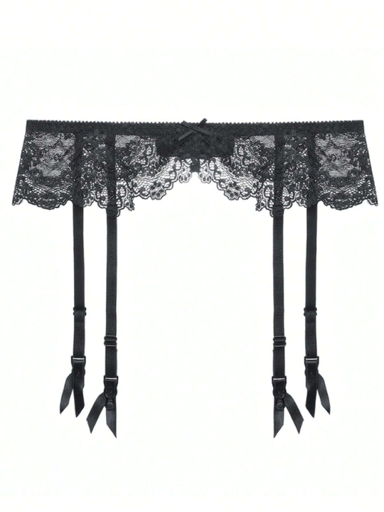 Lace Garter Belt And Over Knee Stockings Sexy Lingerie Set