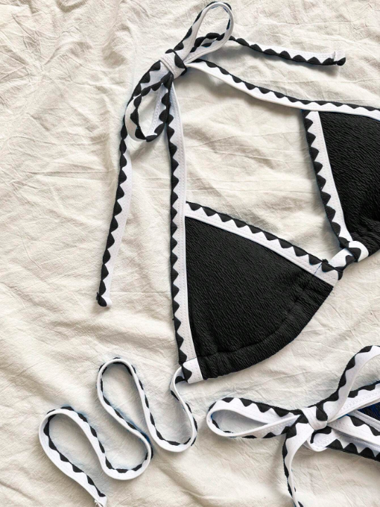 2024 New Style Bikini Set With Halter Neck Strap Sexy Women Swimsuit