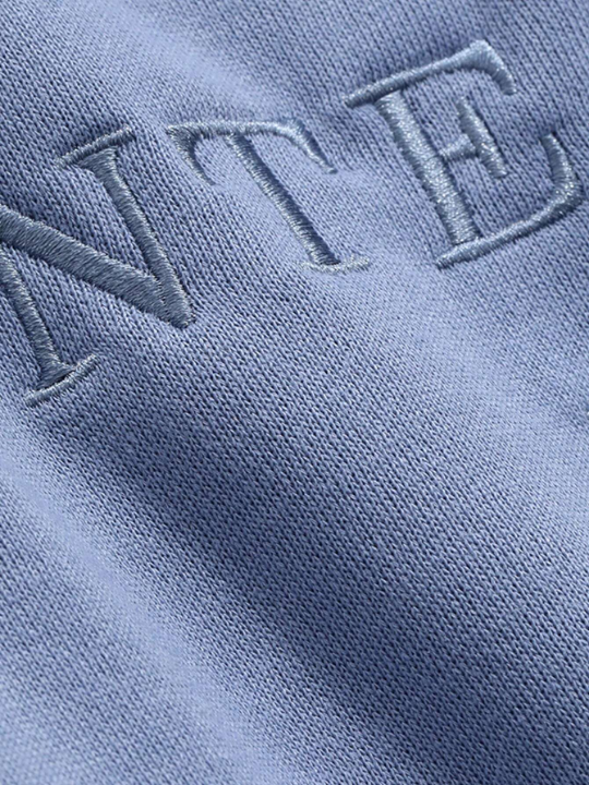 DAZY Men's Oversized Drop Shoulder Sleeve Sweatshirt With Text Pattern