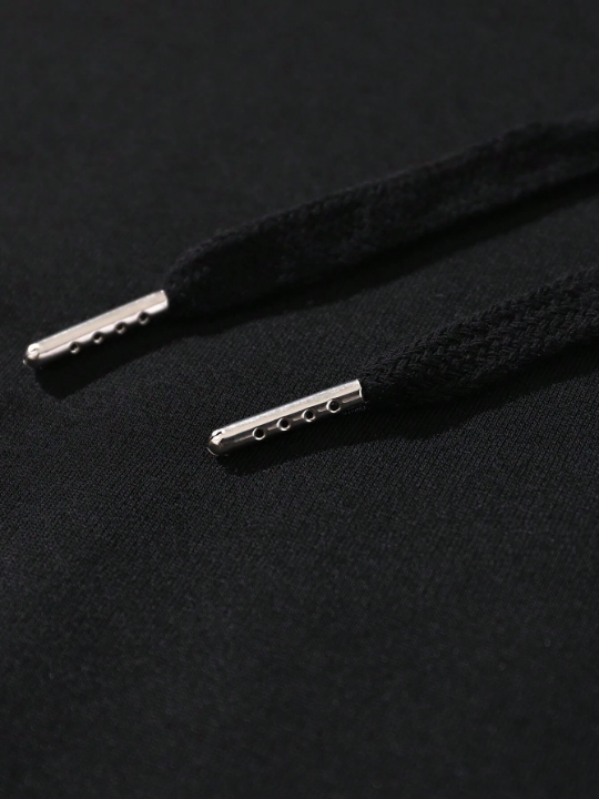 Rick and Morty | ROMWE Men Letter Graphic Drawstring Hoodie