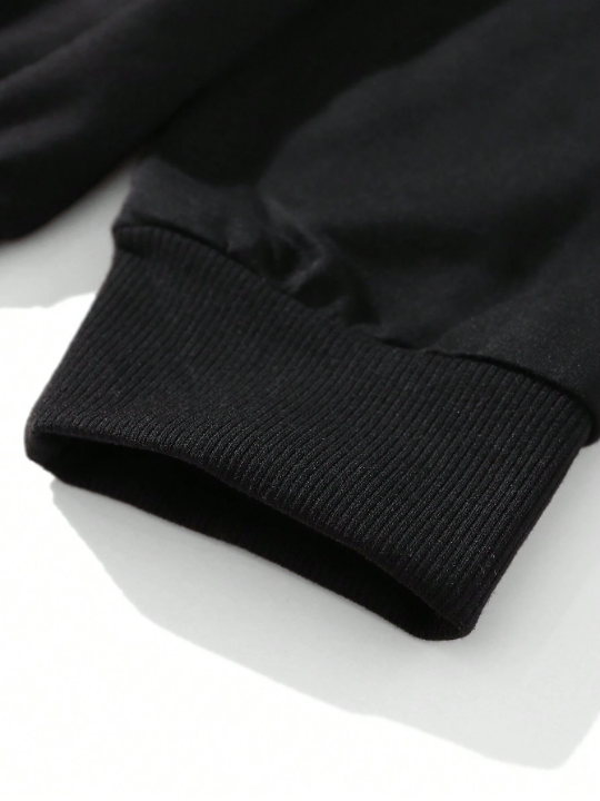 Rick and Morty | ROMWE Men Letter Graphic Drawstring Hoodie