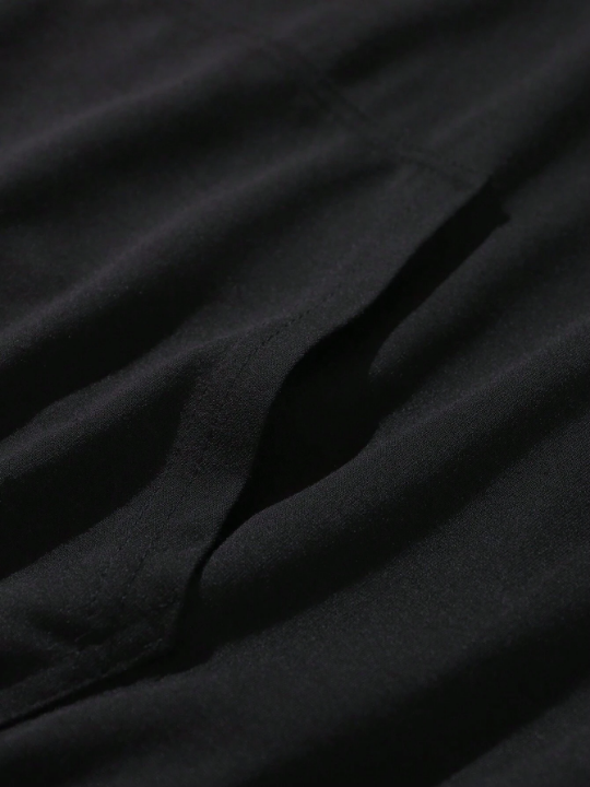 Rick and Morty | ROMWE Men Letter Graphic Drawstring Hoodie