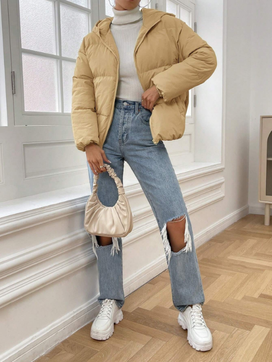 EZwear Women's Hooded Puffer Coat Padded Jacket