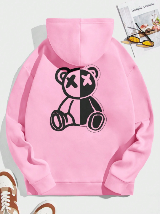 Manfinity Hypemode Men's Knitted Cartoon Bear Print Sweatshirt