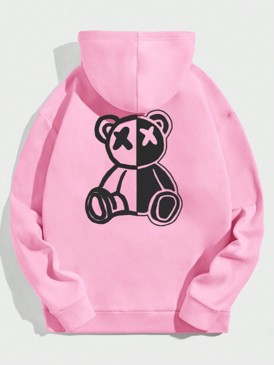 Manfinity Hypemode Men's Knitted Cartoon Bear Print Sweatshirt