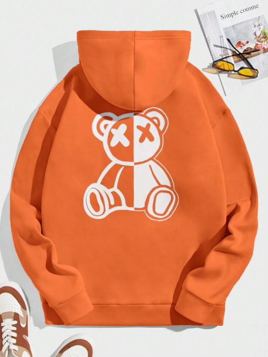 Manfinity Hypemode Men's Knitted Cartoon Bear Print Sweatshirt