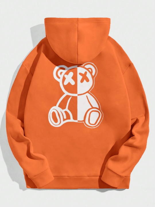 Manfinity Hypemode Men's Knitted Cartoon Bear Print Sweatshirt