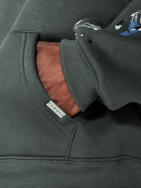 SUMWON Overhead Hoodie With Paint Print