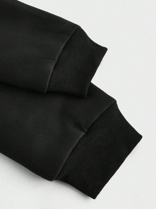 Manfinity Homme Men's Colorblock Drawstring Hooded Fleece Sweatshirt