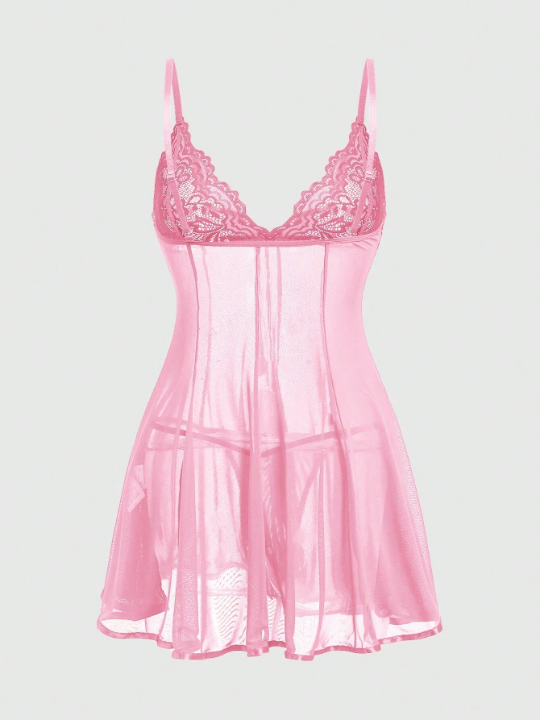 ROMWE Kawaii Women's Sexy Lace Mesh Lingerie Set