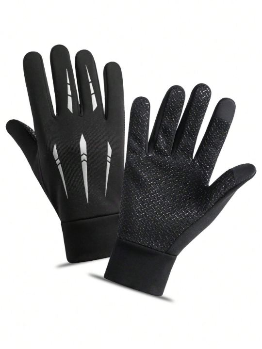 1 Pair Motorcycle Winter Gloves Windproof Waterproof Warm Touchscreen Full Finger Gloves For Men