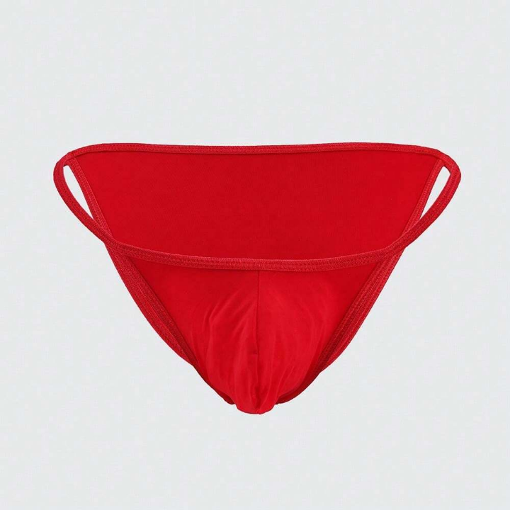 Men's Transparent Low-Rise Ice Silk Stretchy Ultra-Thin Triangle Underwear With Pouch Design