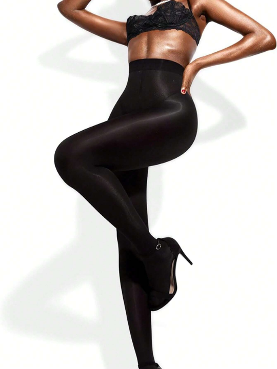 1pc Women's Elastic Opaque Tights & Casual Pantyhose