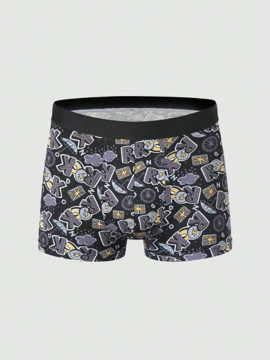 4pcs Men's Printed Boxer Briefs