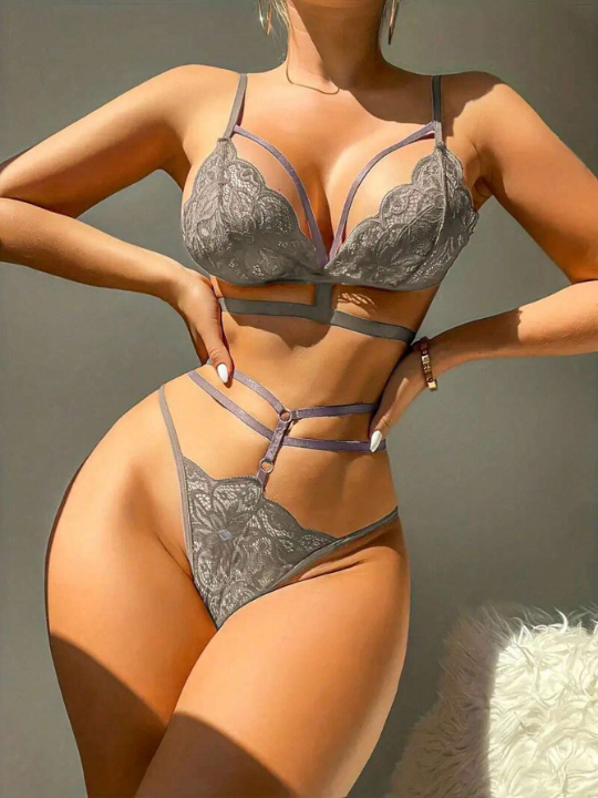 Lace Hollow Out Sexy Lingerie Set