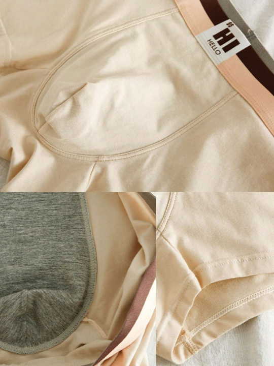 Men's 4pcs Melange Color Breathable Boxer Briefs For Fall/Winter